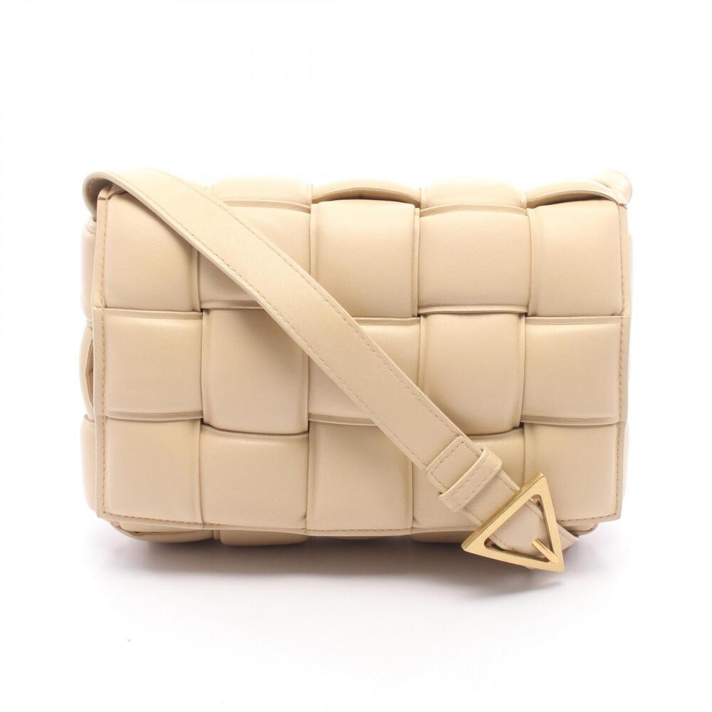 Bottega Veneta Padded Cassette Shoulder Bag Leather Beige Cream
